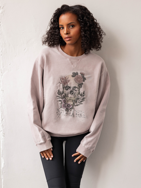 Cru Sweater Dusty Rose Skull Wondercru
