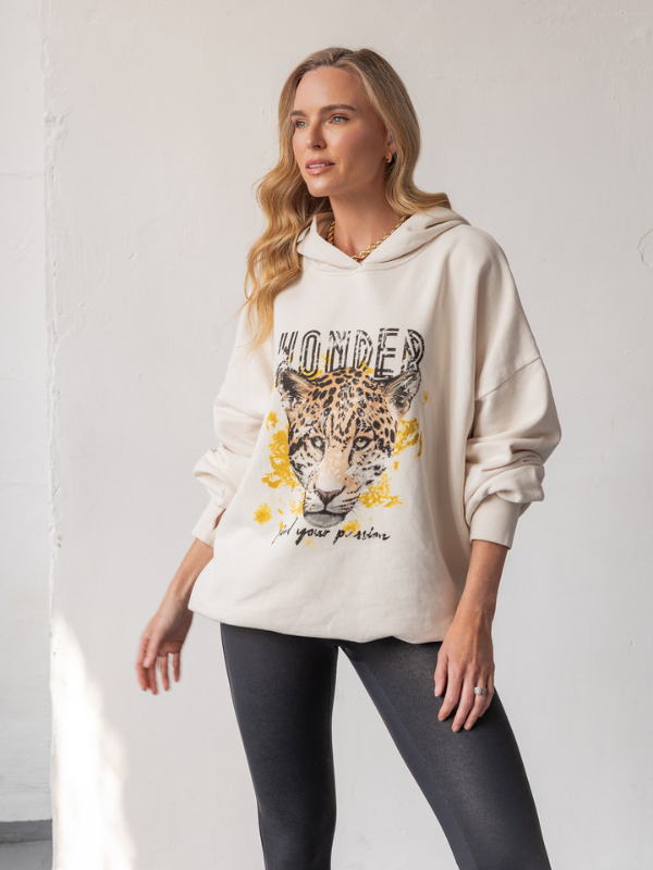 Wonder Hoodie Cream Leopard