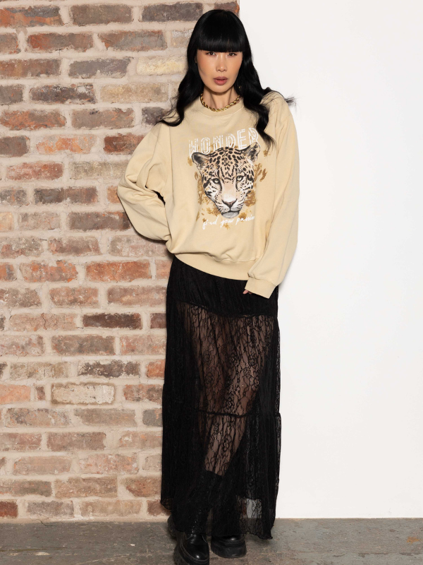 Buttermilk Cru Sweater Leopard