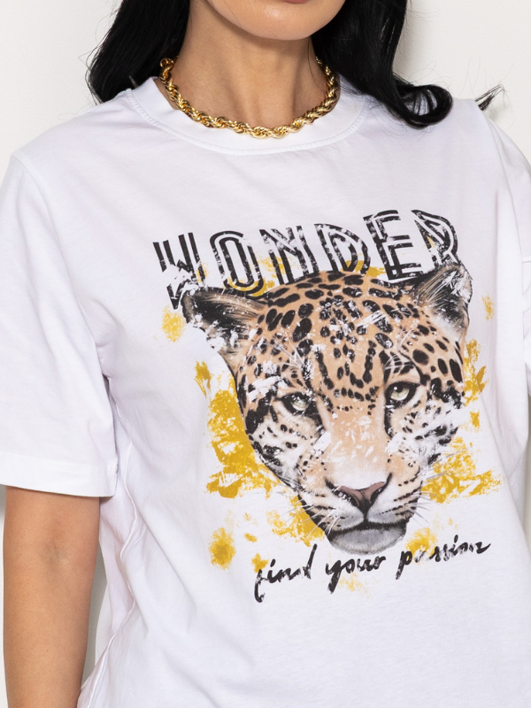 Cru T-shirt - White Leopard