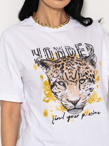 Cru T-shirt - White Leopard