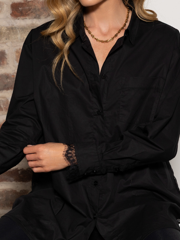 Lace Shirt - Black