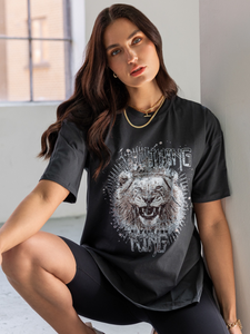 Boyfriend T-shirt - Lion Charcoal