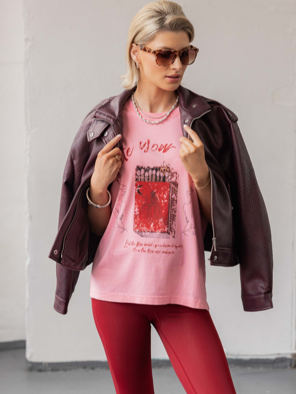 Cru T-shirt - Pink Matchstick Box