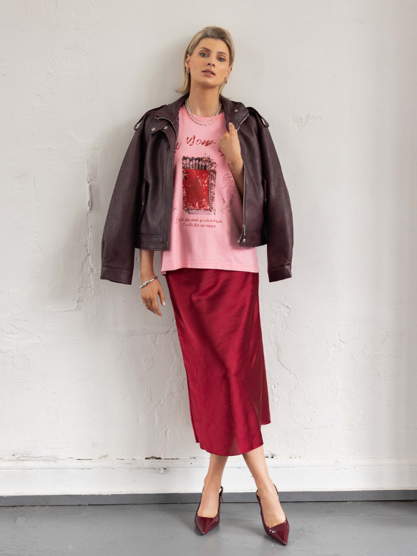 Cru T-shirt - Pink Matchstick Box