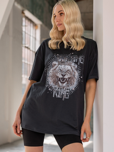 Boyfriend T-shirt - Lion Charcoal