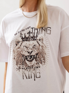 Boyfriend T-shirt - Lion white